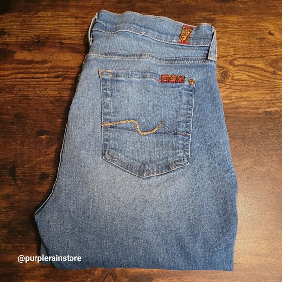 7 For All Mankind Jeans 28 Josefina Skinny Boyfriend Mid Rise Button Fly Stretch - Picture 3 of 13